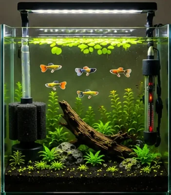 5 gallon guppy tank setup