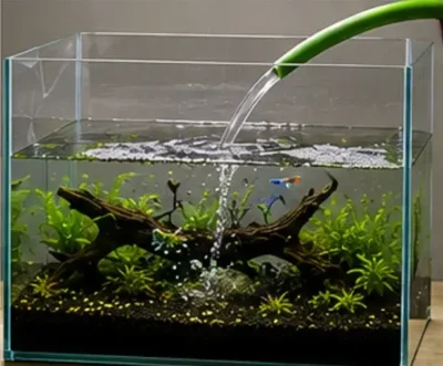 filling guppy tank with water
