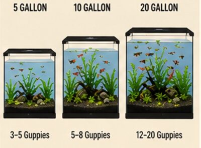 guppies tank size comparison