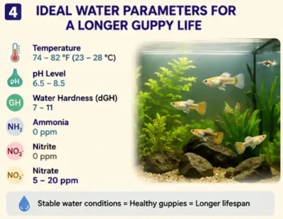 ideal water parameters for guppy lifespan improvement 