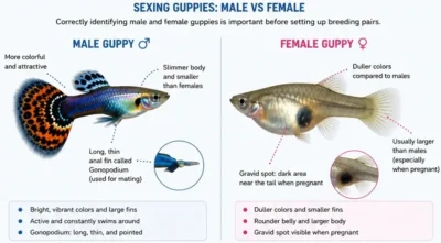male vs female guppy