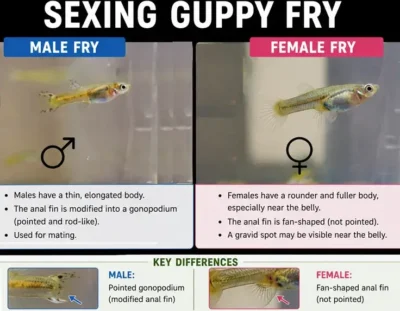 male vs female guppy fry 