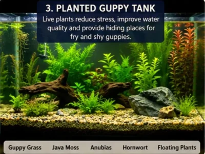 planted guppy tank