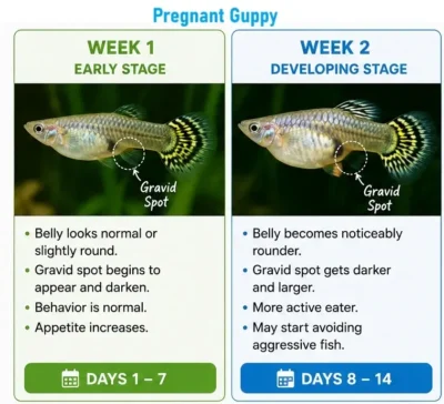pregnant guppy week 1 to week 2