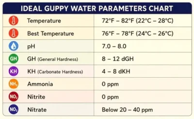 water parameters fro guppy fish tank