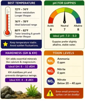 water parameters for guppy 
