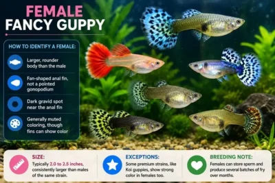 Female fancy guppies