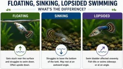 Guppy floating,sinking and lopsided 