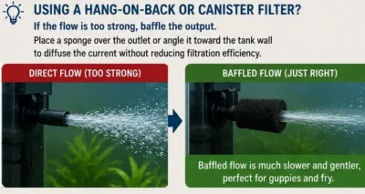 baffled water flow for guppy tank