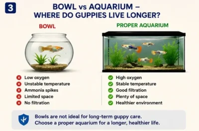bowl vs aquarium lifespan for guppy fish 
