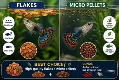 flakes vs pellets for guppy fish