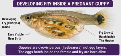 fry development inside guppy