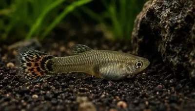 guppy staying at the bottom of tank 