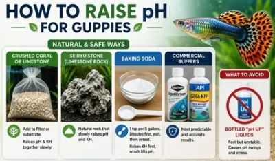 how to raise the pH for Guppies