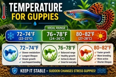 ideal temperature range for guppies 