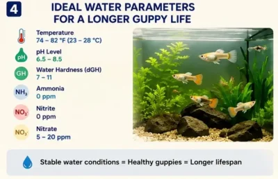 ideal water parameters for guppy lifespan improvement