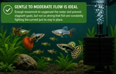 moderate water flow in guppy tank