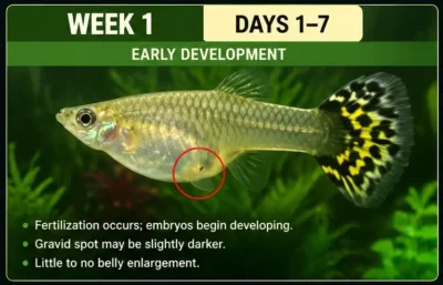 Pregnant Guppy week 1