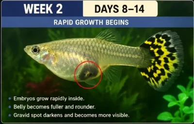 Pregnant Guppy week 2