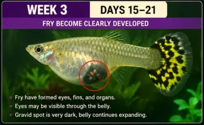 Pregnant Guppy week 3