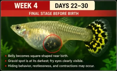 Pregnant Guppy week 4