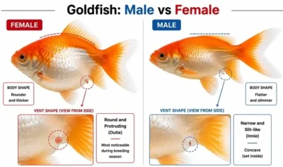 male vs female goldfish vent Shape 