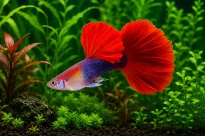 rose tail guppy