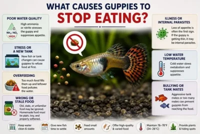 what causes guppy to stop eating 