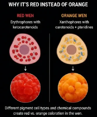 why wen is red in redcap oranda