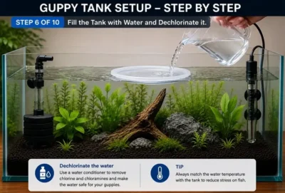 Guppy tank setup step 6 