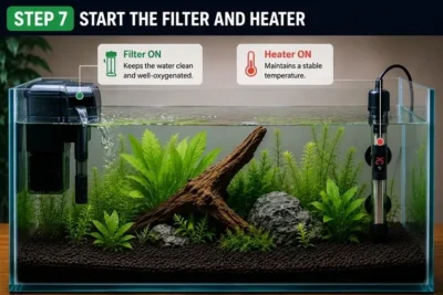 Guppy tank setup step 7 