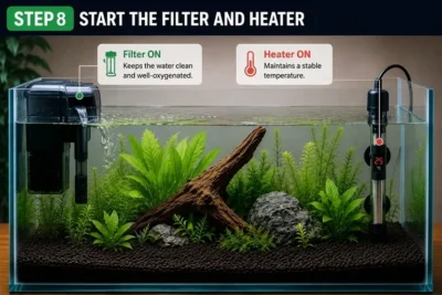 Guppy tank setup step 8 