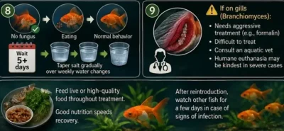 goldfish fungus treatment steps images