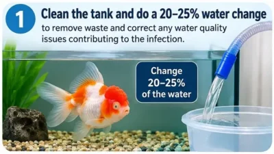 Goldfish fungal treatment step 1