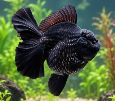 Thai rosetail oranda black color