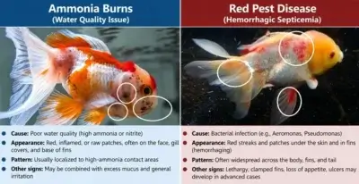 Goldfish ammonia burns vs Red Pest Disease