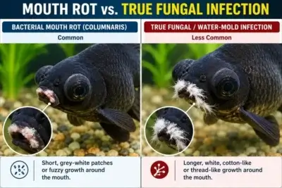 Goldfish Mouth Rot vs True Fungal Infection picture