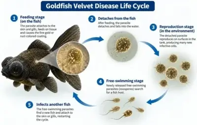 Goldfish velvet disease parasite life cycle